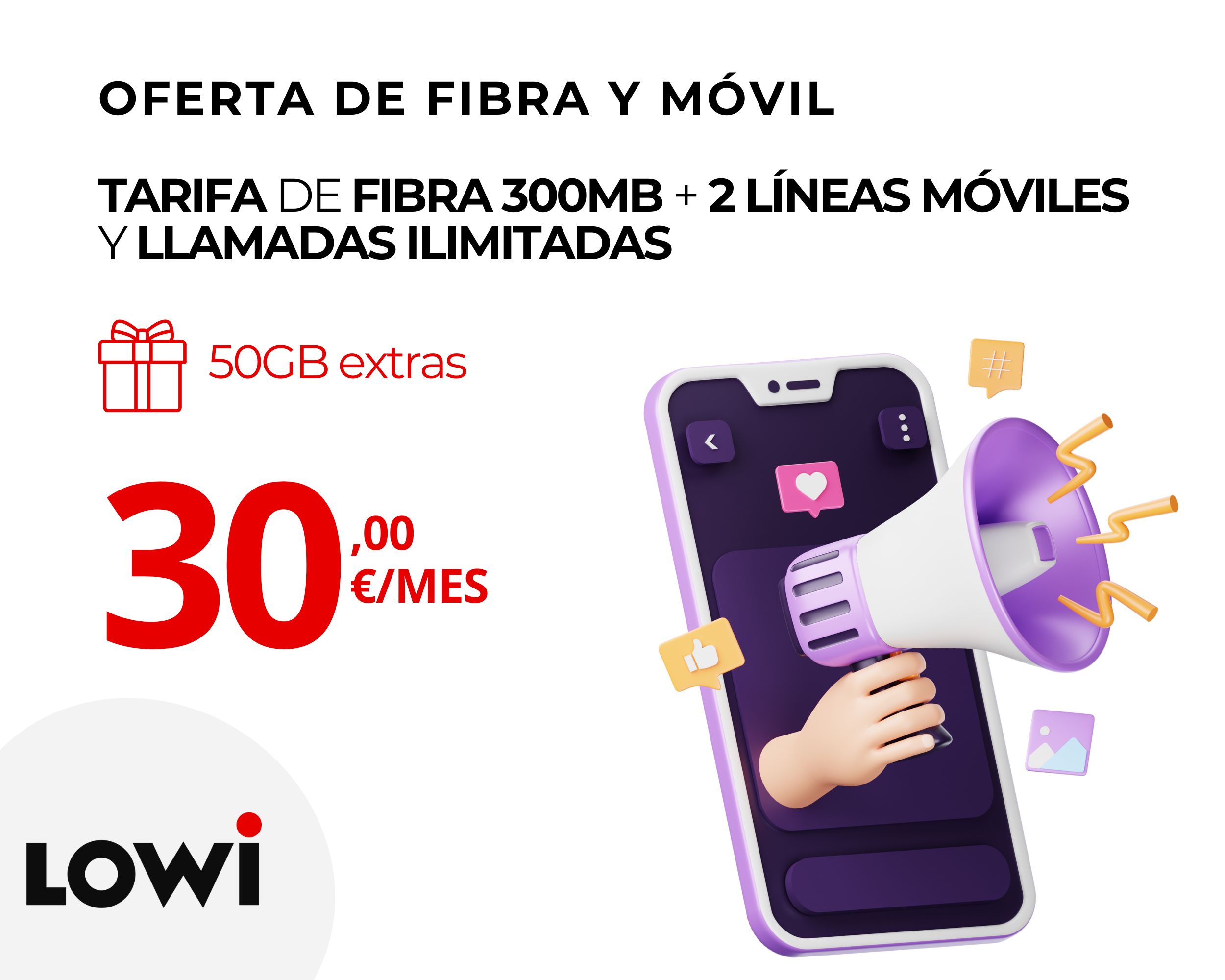 Tu plan Lowi con Fibra y Móvil
